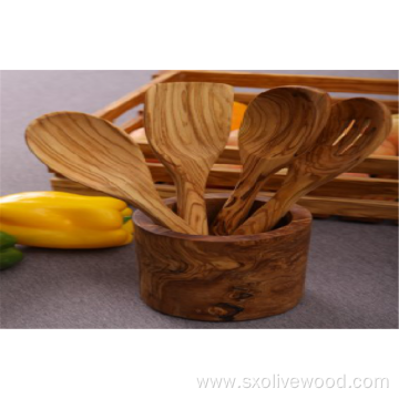 Olive Wood Utensil Pot/Holder